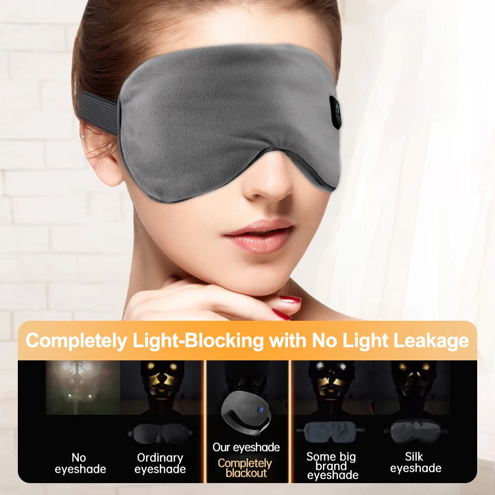 Electric Steam Heated Eye Mask 3 Levels Warm Hot Compress Timing Eyes Light Blocking Mask Sleep Aid Promote Blood Circulation